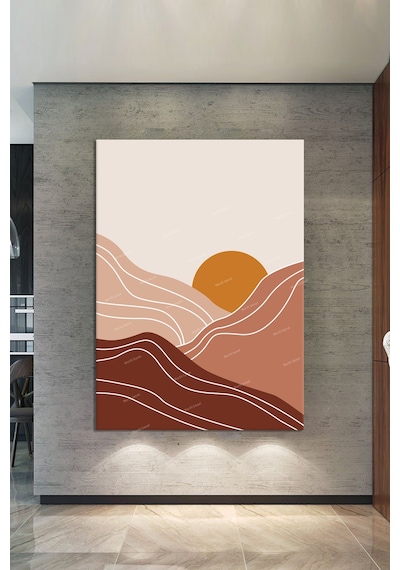 Minimalist Dağlar Boho Sanatsal Kanvas Tablo 70 x 100