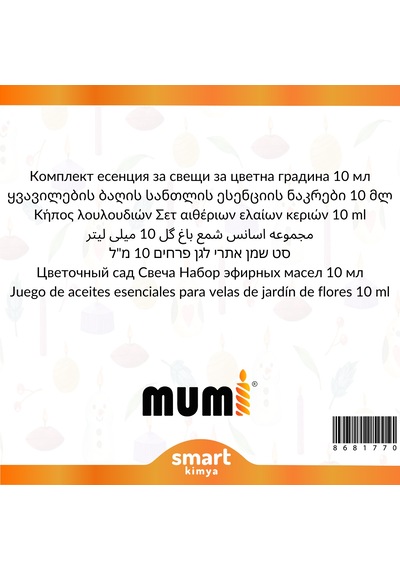 Çiçek Bahçesi Mum Esans Seti 12 Parça Şeffaf
