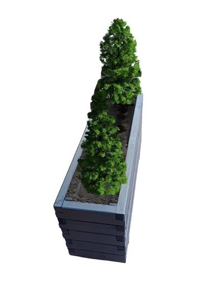 Ahşap Saksı Gardenya Antrasit Gri 100x30x45