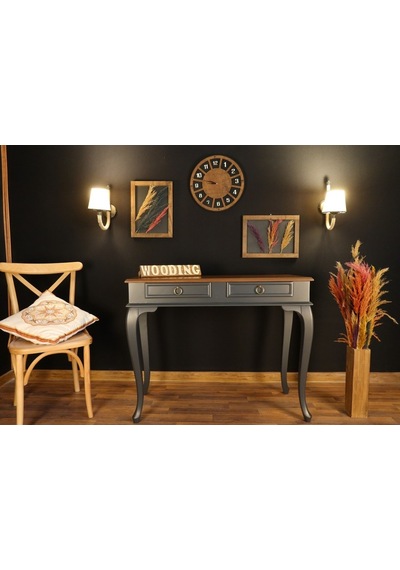 Wooding 120 Cm Çekmeceli Masif Antrasit Ceviz Dresuar (548588322) Ceviz