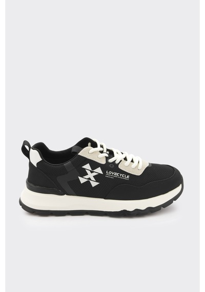 Derinet Bağcıklı Erkek Sneaker Siyah Siyah