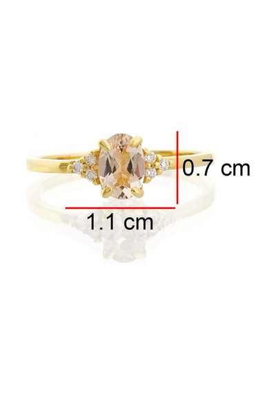 Morganite Oval Tektaş Pırlanta Yüzük