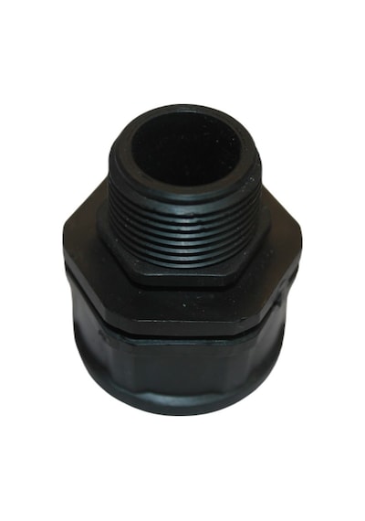 Siyah 3/4" x 1" Erkek Dişli Azaltıcı Adaptör – PVC Su ve Sulama Boru Bağlantı Parçası