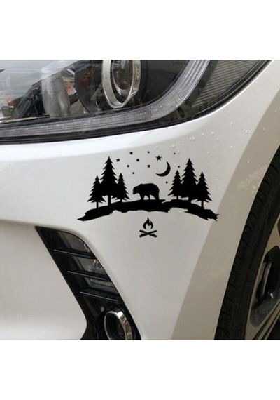 Vahşi Orman Macera Tasarım Oto Özel Yeni Sticker Siyah 18 33 Cm