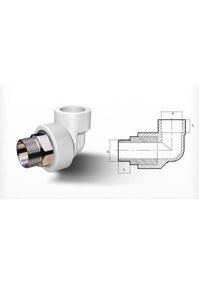 Pprc Dış Dişli Dirsek Altı Köşe 1 Adet 32Mm*1’