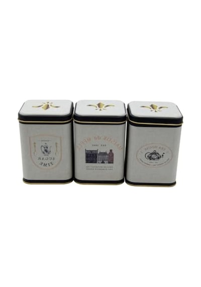 3'lü Set Kare Metal Saklama Kabı - 87x87x125 Mm 0