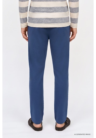 Ac&Co / Altınyıldız Classics Erkek Indıgo Ekru 2'li Yumuşak Dokulu %100 Pamuk Standart Fit Bisiklet Yaka Yan Cepli Çizgili Pijama Takımı Ac&Co / Altınyıldız Classics Erkek Indıgo Ekru 2'li Yumuşak Dokulu %100 Pamuk Standart Fit Bisiklet Yaka Yan Cepli Çizgili Pijama Takımı