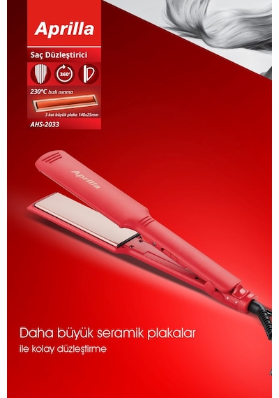 Aprilla Ahs-2033 Saç Düzleştirici Kırmızı