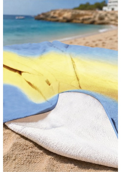 Soyut Sanat Muz Temalı Plaj Havlusu - Mavi Sarı Minimalist Tasarım Hızlı Kuruyan Mikrofiber Havlu Pastel Porselen Soyut Sanat Muz Temalı Plaj Havlusu - Mavi Sarı Minimalist Tasarım Hızlı Kuruyan Mikrofiber Havlu Pastel Porselen