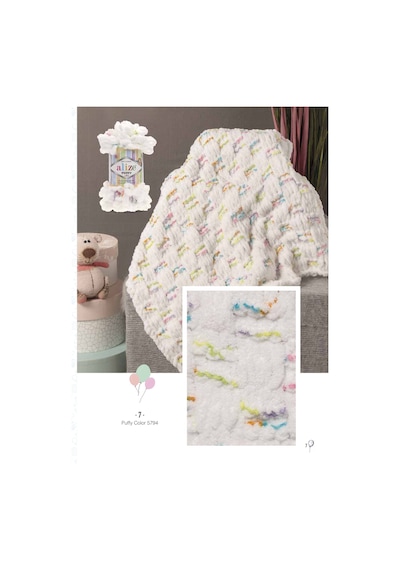 Puffy 3 Lü Paket El Örgü İpi - Şişsiz 100g X 3 Adet Renk No: 15 - Su Yeşili