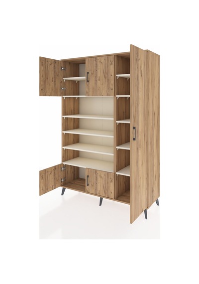 Hyperion Dolap 11 Raflı 5 Kapaklı 132x44x195 Çam-çam/aytaşı Çam