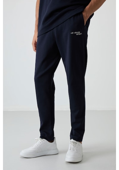 Tommy Life Lacivert Pamuklu Kalın Yumuşak Dokulu Oversize Fit Nakışlı Erkek Eşofman Takım - 85252 Lacivert