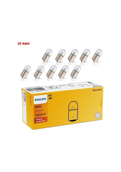 10 Adet Philips Uyumlu R5w 5watt 67 Standart Ampul 12821c1