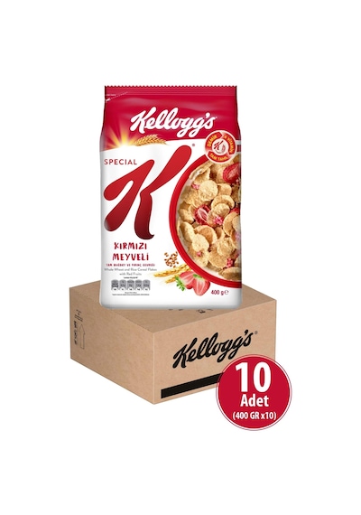 Kellogg's Special K Kırmızı Meyveli Kahvaltılık Tam Buğday Ve Pirinç Gevreği 10 x 400 G