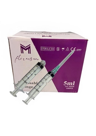 Enjektör 5 Ml Kilitli 21g 38mm İğne 100 Adet / Kutu