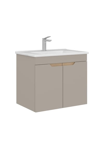 Orka Lena 65 Cm Çöl Beji Kapaklı Banyo Dolabı Takımı Çöl Beji