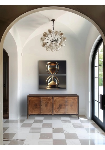2li Kum Saati Kanvas Tablo 60x120cm X2 Çok Renkli