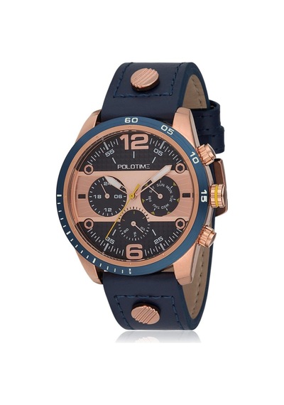 Polotıme 13689 Multifunctional Kayışlı Erkek Kol Saati Lacivert-rose - 100236541 Rose Gold