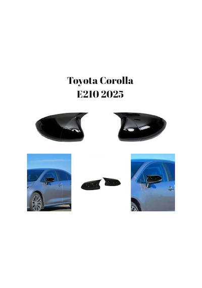 Toyota Corolla E210 2025 Uyumlu Yarasa Batman Ayna Kapağı Takımı Parlak Siyah