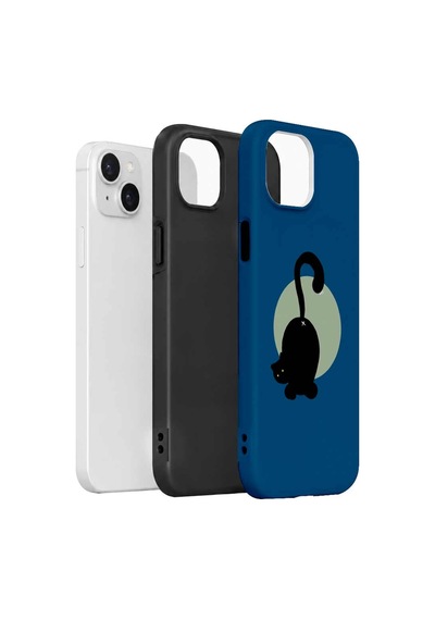 Velvoria Valestra Aylı Kedili Apple iPhone Uyumlu 14 Darbe Korumalı Kılıf Valestra Select - Aylı Kedili