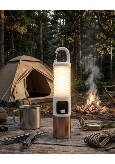 Sepetopia Taşınabilir Led Kamp Feneri Usb Şarjlı Yüksek Parlaklık 500 Lümen Güç Göstergeli