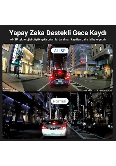 Kawa D11 2 Kameralı Ön/arka 4k+1080p Starvıs Sensörlü Yapay Zeka Destekli Wi-fi Gps'li Araç Kam Sku: Smg8690010049155