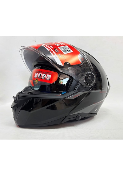 Mt Atom 2 Sv A1 İç Güneş Vizörlü Çene Açılır Kask Parlak Siyah