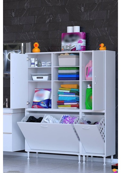 Yaprak 145 Cm Beyaz Banyo Dolabı Kiler/mutfak Dolabı 95+50 X160x32,5 Cm Yaprak 145 Cm Beyaz Banyo Dolabı Kiler/mutfak Dolabı 95+50 X160x32,5 Cm