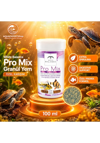 White Balance Pro Mix Granül Yem - Özel Karışım - Akvaryum Balık Yemi - 100 Ml