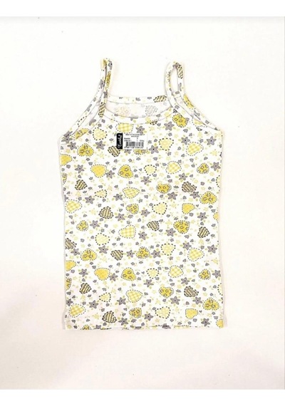 Tutku 0850 Kız Çocuk İp Askılı Desenli Atlet 6 Adet 6 Çeşit