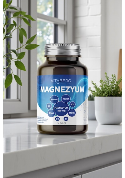 Vitaberg Magnezyum Bisglisinat, Taurat, Sitrat, Malat + K2, B6, Bor, Selenyum