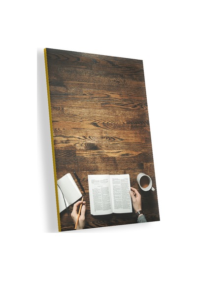 Cakasepetim Açık Kitap Not Defteri Ve Kahve Ahşap Mdf Tablo