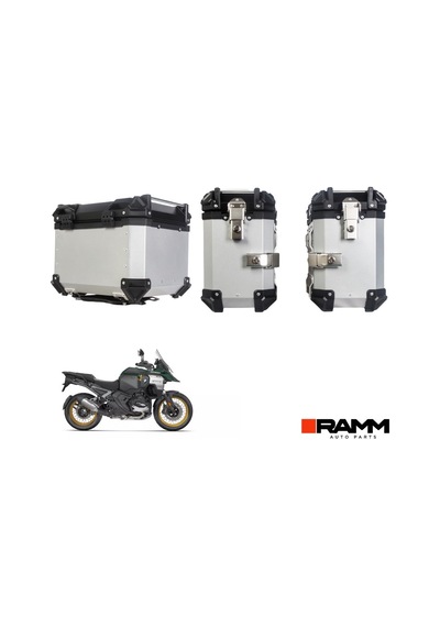 Bmw Motorrad 1300 Gs - 1300 Gs Adventure Alüminyum Üçlü Çanta Seti - Gümüş Siyah