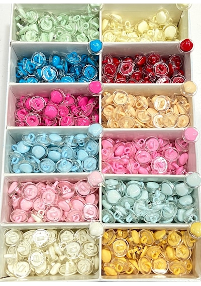 Bebek Düğmesi / Midye Model / 10 Adet - Şeker Pembe
