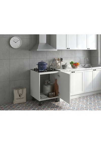 Kenzlife Ocak Dolabı Kamuranmdf Byz 85 60 56 Mutfak % 100 Mdf Gövde Arkalıksız Beyaz