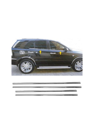 Kıa Sorento 2002-2009 Cam Çıtası Paslanmaz Çelik Krom 4 Prç