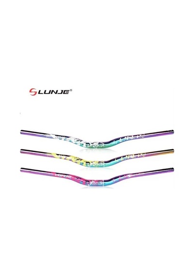 Lunje Alüminyum 31.8 780 Mm Riser Mtb Gidon Bisiklet Gidonu Bukalemun Sarı Çok Renkli