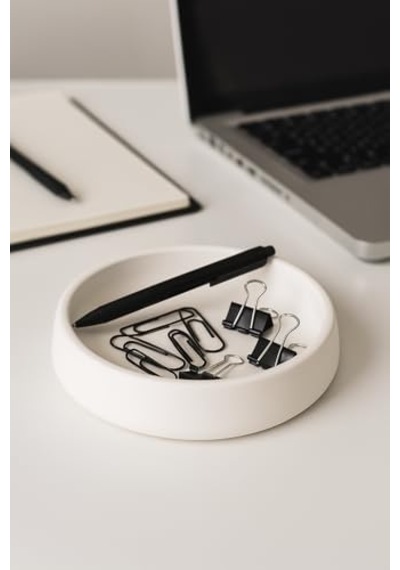 Lümin Modern Beyaz Dekoratif Kase El Yapımı Minimalist Tasarım