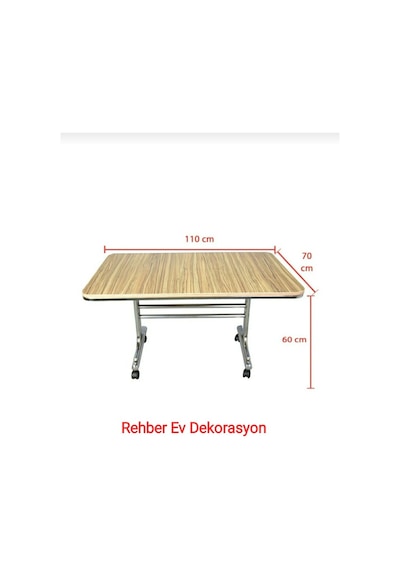 Pratik 70X110 Tekerlekli Orta Sehpa Krom Nikel Kaplamalı Metal (494118493)