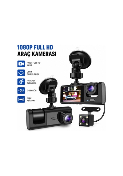 Full Hd 1080p Sensör - Park Asistan - Hareket Algılama Oto Araç İçi Kamera Hs-362 5468