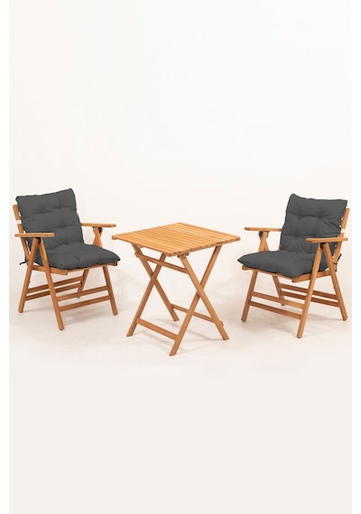 Minderli Loretta Masa Sandalye Seti 2+1 Ahşap Bahçe Balkon Teras Katlanır Set 60x60 Masa-antrasit Antrasit Minderli Loretta Masa Sandalye Seti 2+1 Ahşap Bahçe Balkon Teras Katlanır Set 60x60 Masa-antrasit Antrasit
