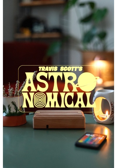 Travis Scott Astro World 16 Renk Kumandalı 3d Gece Lambası