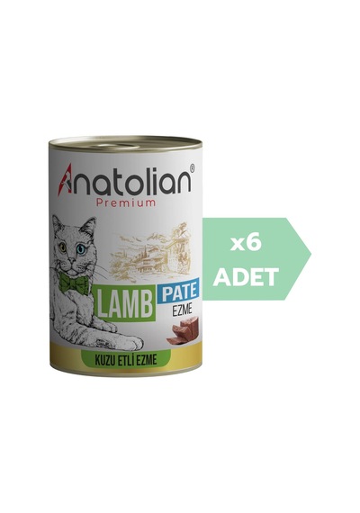 Anatolian Premium Adult Lamb Pate Kuzulu Yetişkin Ezme Kedi Konservesi 6 x 400 G