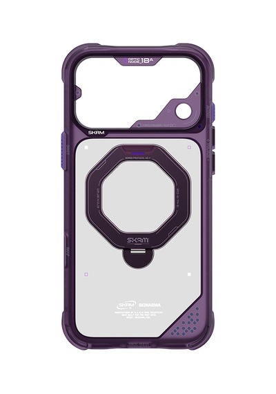 Apple iPhone 18 Pro Max Uyumlu Kılıf M-safe Şarj Özellikli Standlı Skinarma Saturn Kapak Bordo