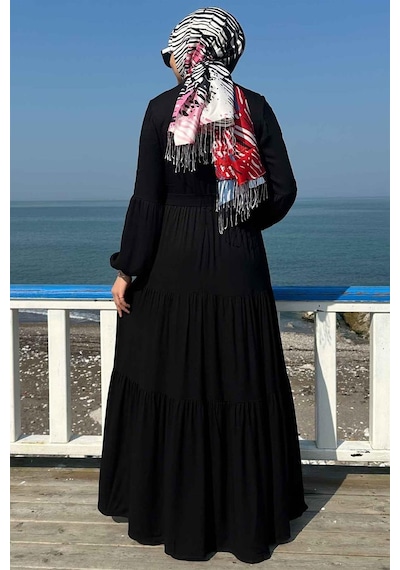 Rabia Şamlı Asil Siyah Elbise Siyah