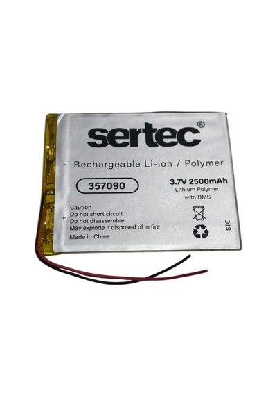 Tedar Sertec 357090 3.7v 2500 Mah Li-polymer Pil Devreli/1.5a Najmaddin