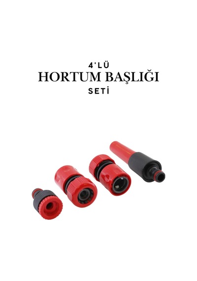 4 Adet Hortum Sulama Tabancası Başlığı Seti Bahçe Musluk Bağlantı Aparatı Adaptörü Bahçe Sulama
