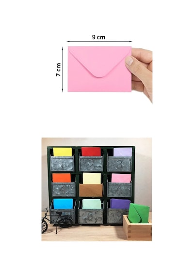 Kartvizit Zarfı Karışık 5 Farklı Renkli 80 Gr 7 X 9 Cm 100'lü