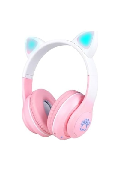 Stn-28 Pro Kedi Kulaklı Tasarımlı Rgb Işıklı Bluetooth Kulaklık Mavi