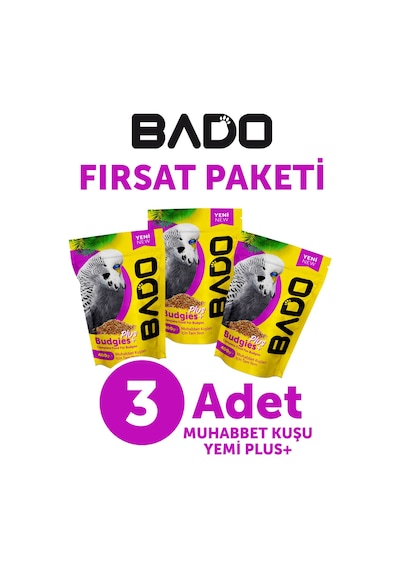 Bado Muhabbet Kuş Yemi Vitaminli 400gr 3lü